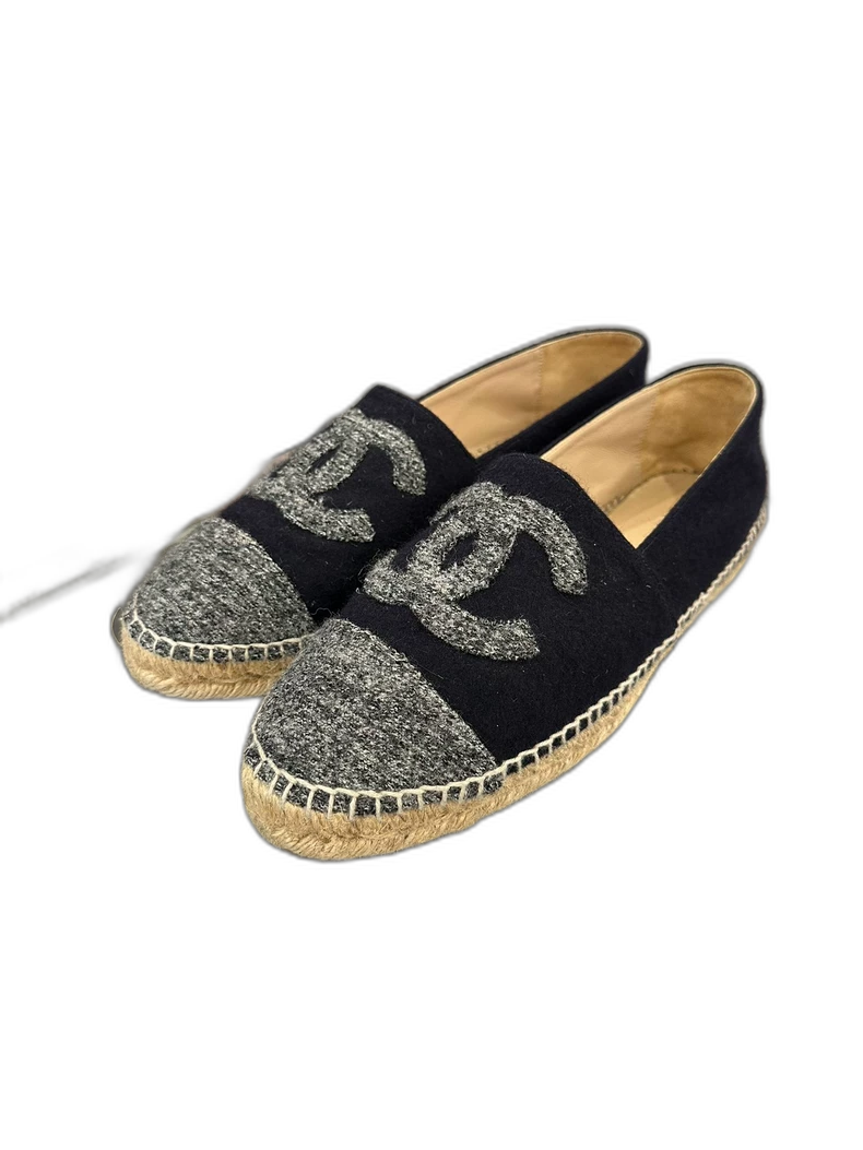 Chanel Gray Blue Fisherman Espadrilles