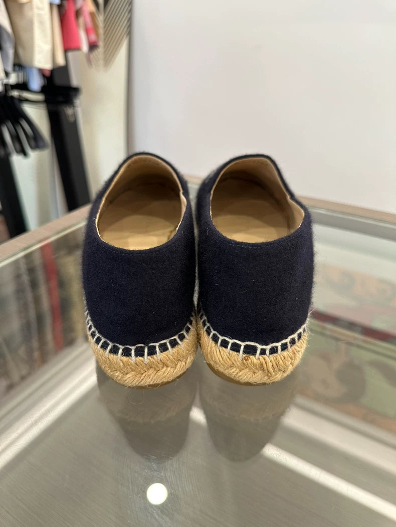Chanel Gray Blue Fisherman Espadrilles