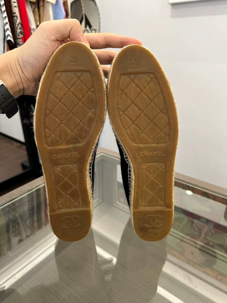 Chanel Gray Blue Fisherman Espadrilles