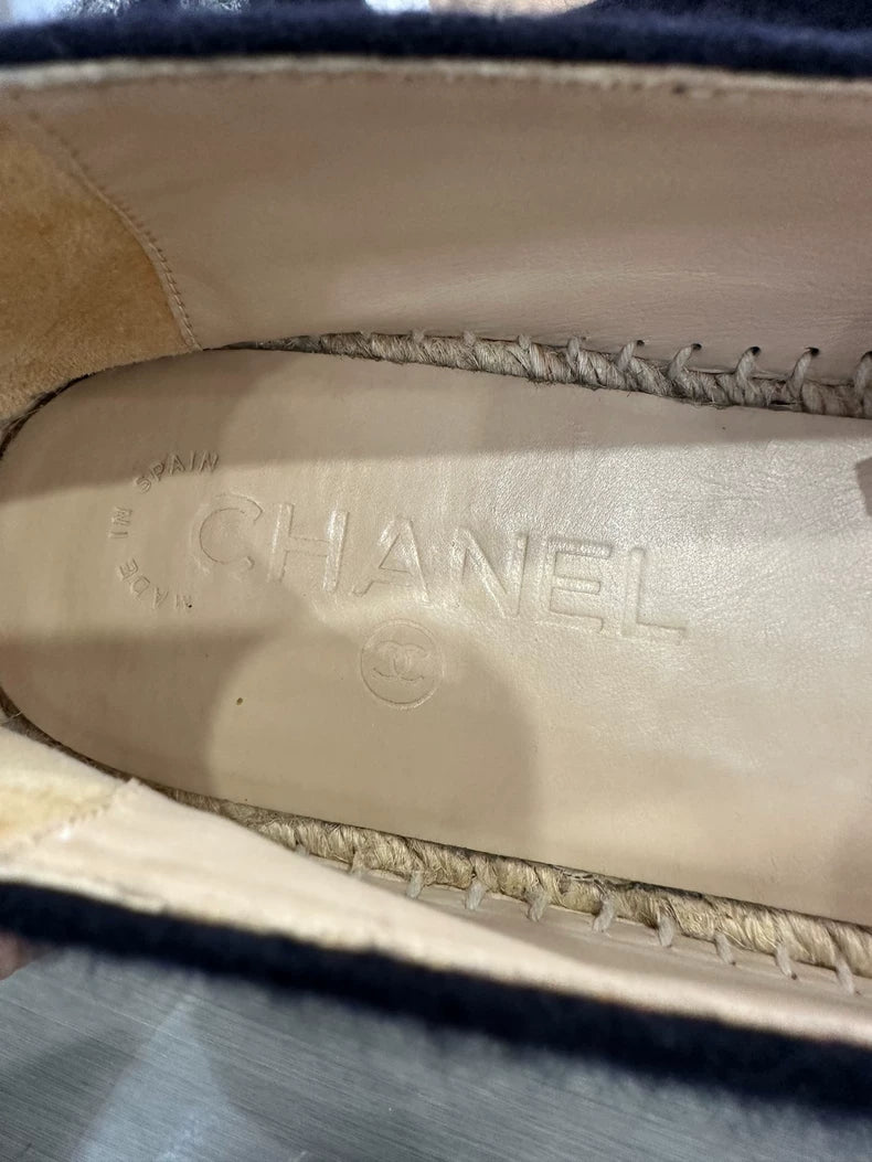 Chanel Gray Blue Fisherman Espadrilles