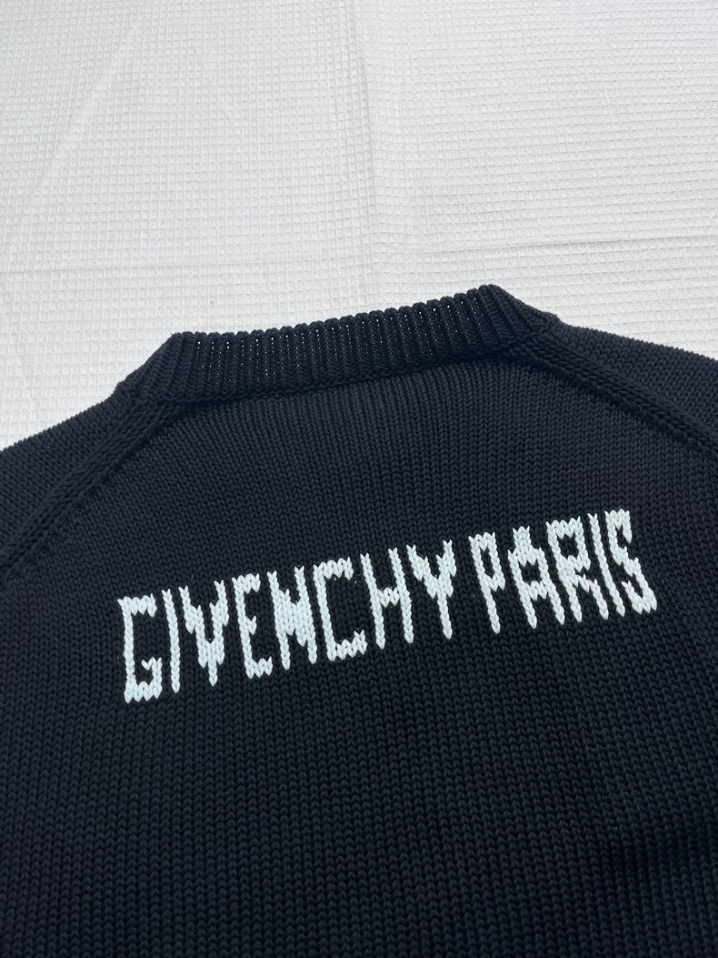 Givenchy Black Distressed Knit Sweater S Size