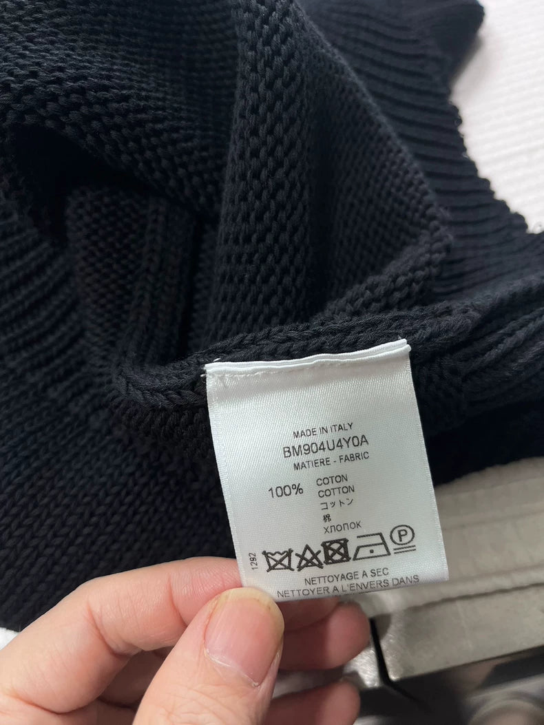 Givenchy Black Distressed Knit Sweater S Size