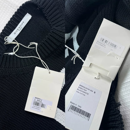 Givenchy Black Distressed Knit Sweater S Size
