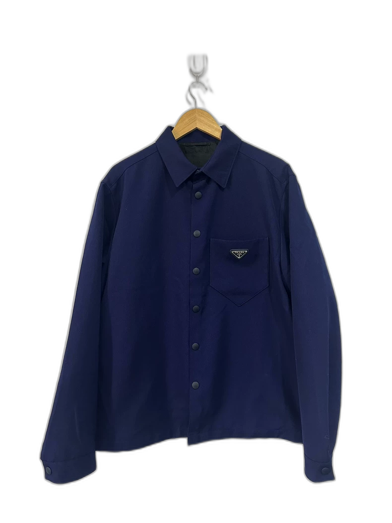 Prada Blue Triangle Logo Jacket