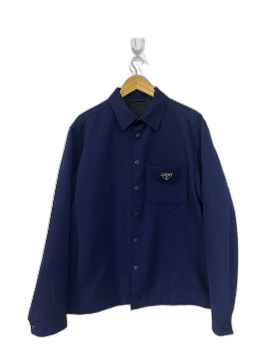 Prada Blue Triangle Logo Jacket