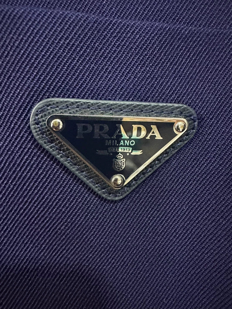 Prada Blue Triangle Logo Jacket