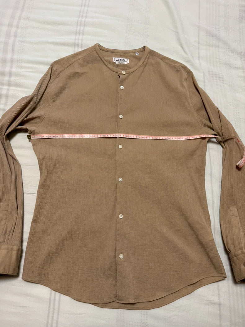 Hermes Beige Casual Button-Up Shirt-yf