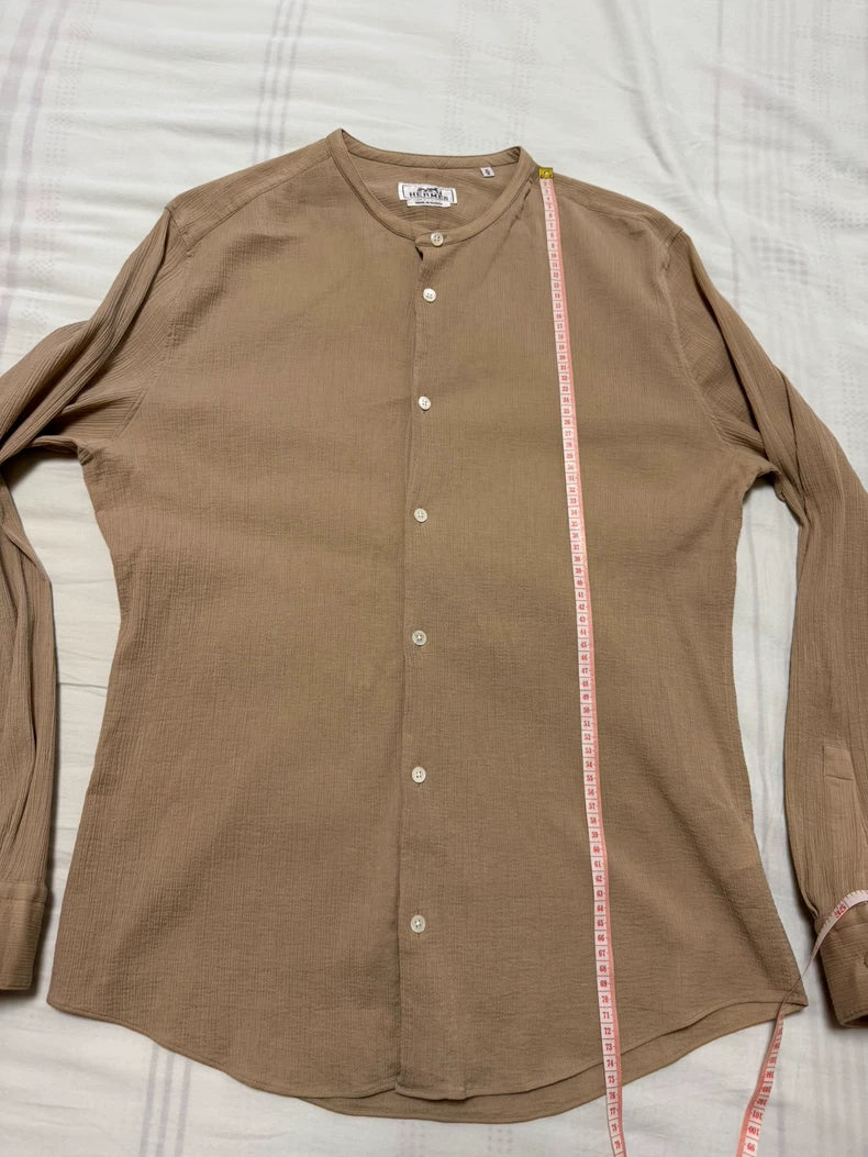 Hermes Beige Casual Button-Up Shirt-yf