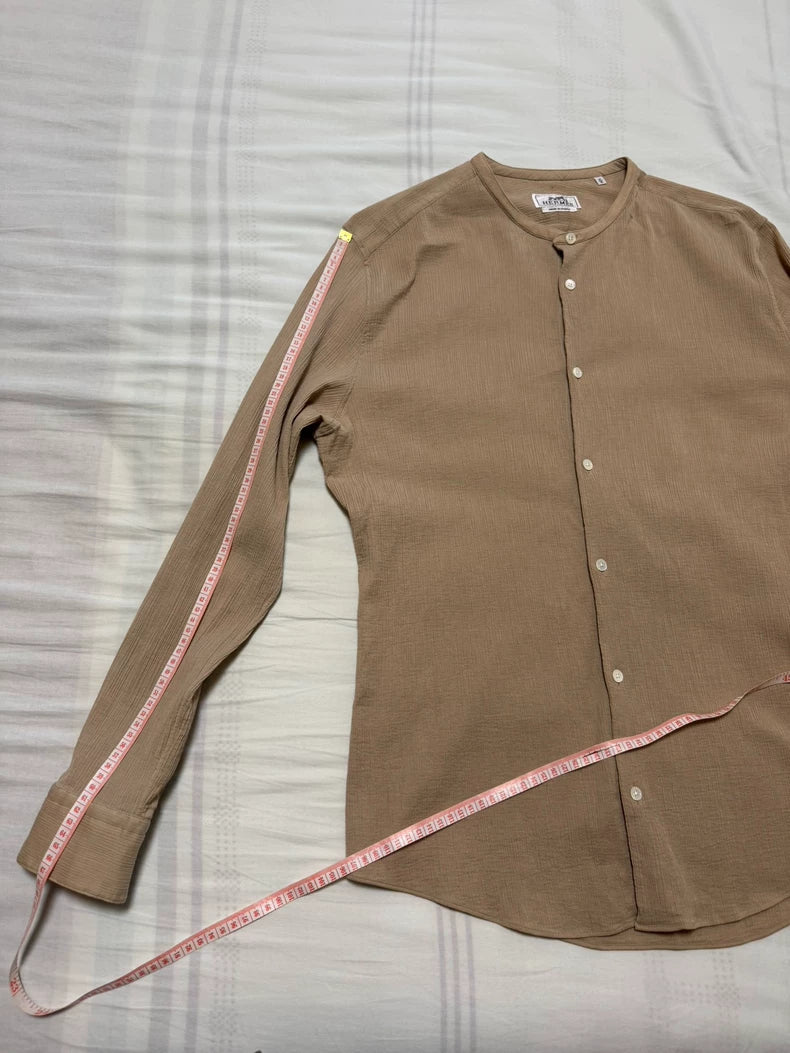 Hermes Beige Casual Button-Up Shirt-yf