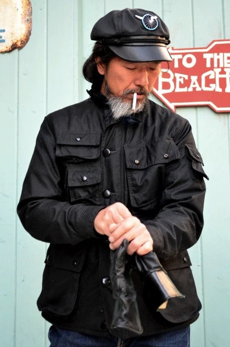 Freewheelers Black bear wax jacket