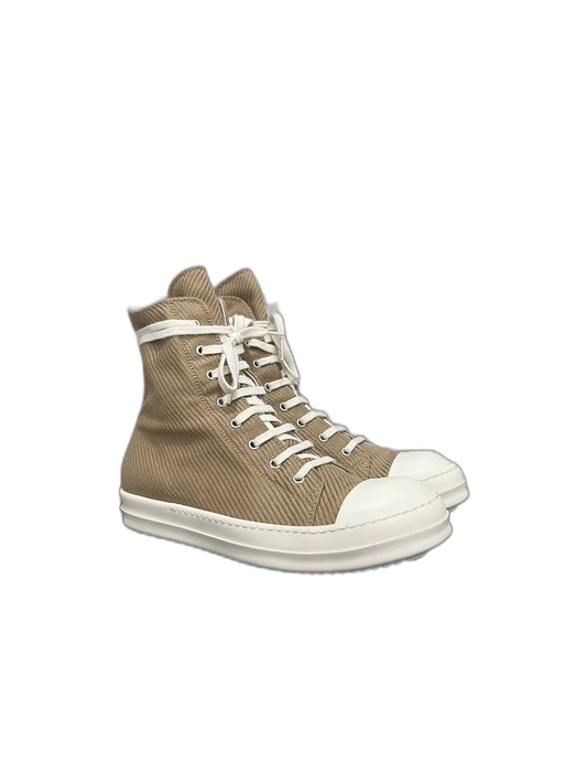 Rick Owens Brown High-Top Canvas Sneakers-yf