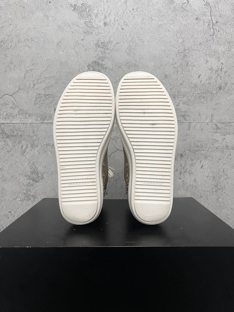Rick Owens Brown High-Top Canvas Sneakers-yf