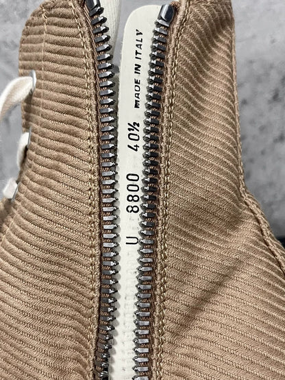 Rick Owens Brown High-Top Canvas Sneakers-yf