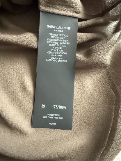 Saint Laurent Men's Sheer Olive Shirt