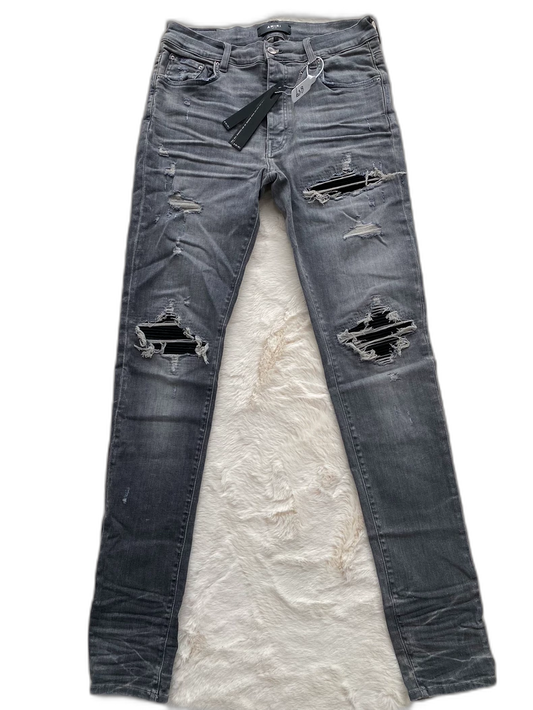 Amiri Gray Camo Patchwork Denim MX1 Pants