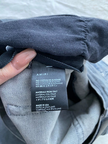 Amiri Gray Camo Patchwork Denim MX1 Pants