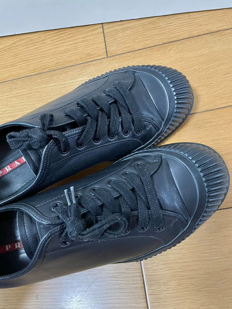 Prada Men's Shell Toe Lace-Up Sneakers