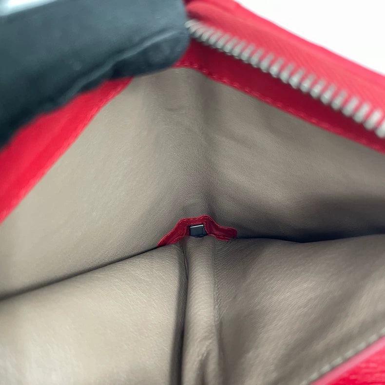 Bottega Veneta Woven Zipper Wallet Red