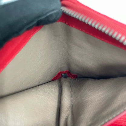 Bottega Veneta Woven Zipper Wallet Red