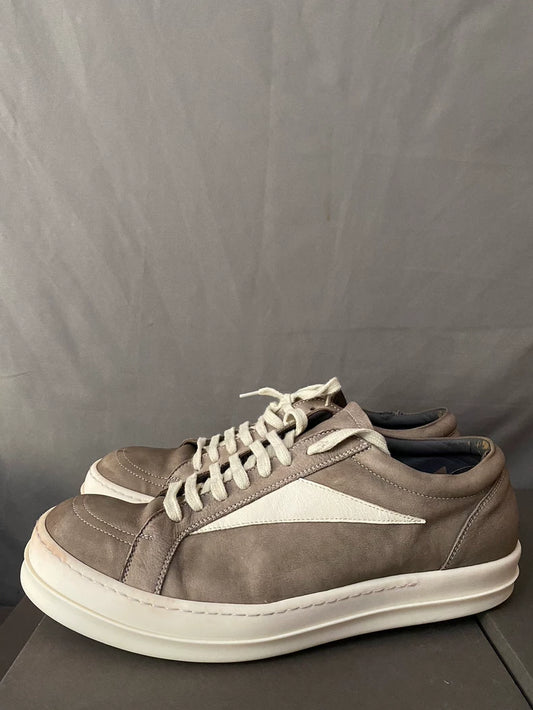 Rick Owens Brown Leather Lowtop Sneakers-yf