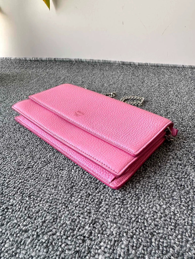 MCM Pink Logo Chain Shoulder Bag