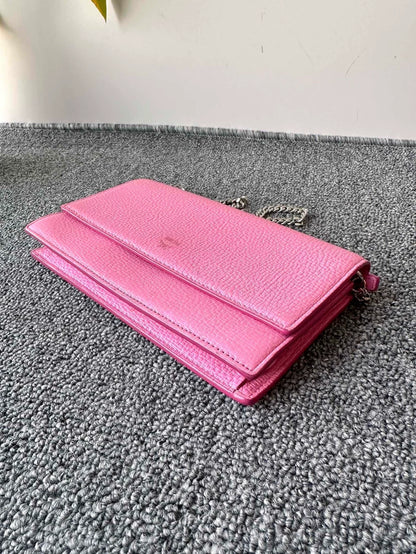 MCM Pink Logo Chain Shoulder Bag