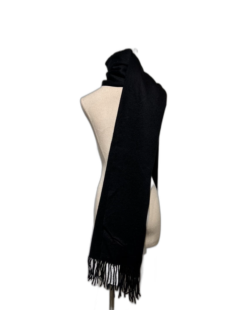 Vintage Gucci Black Alpaca Wool Scarf