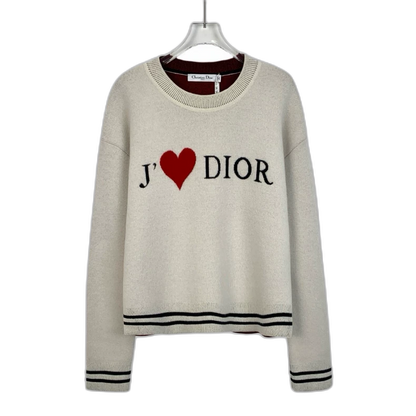 Dior Heart Lettering Knit Sweater