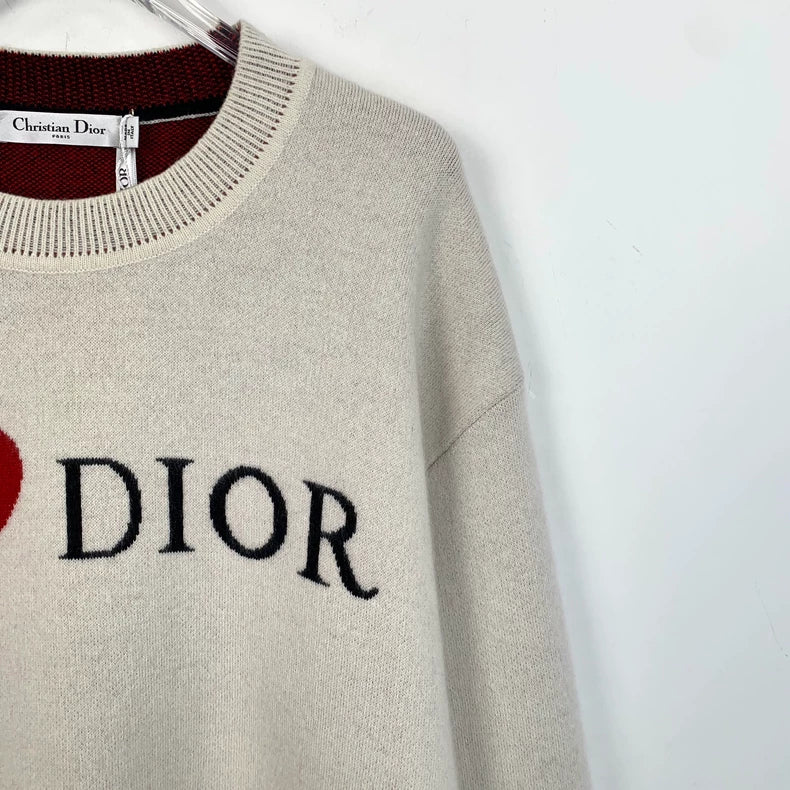Dior Heart Lettering Knit Sweater