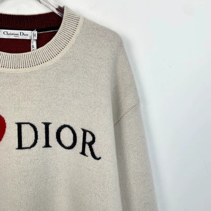 Dior Heart Lettering Knit Sweater