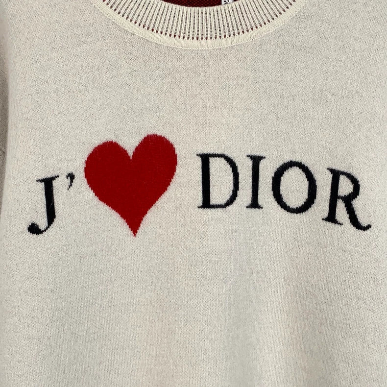 Dior Heart Lettering Knit Sweater