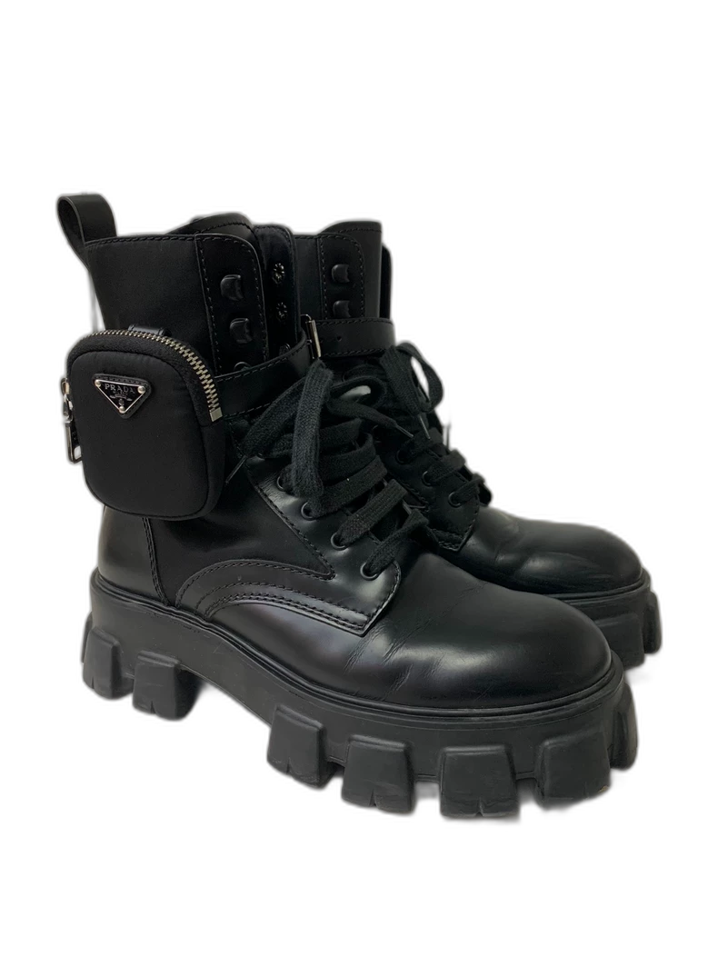 Prada Monolith Thick-Soled High-Top Boots