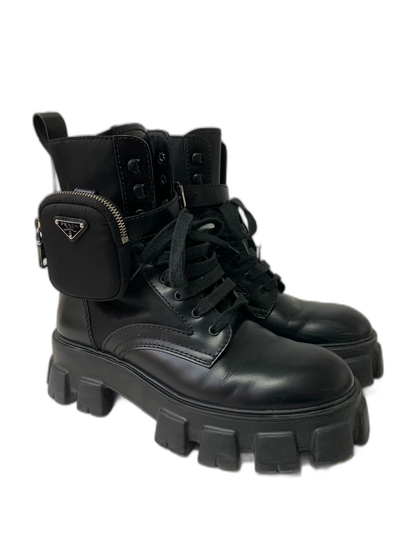 Prada Monolith Thick-Soled High-Top Boots
