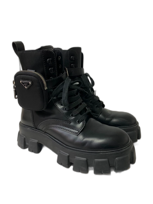 Prada Monolith Thick-Soled High-Top Boots