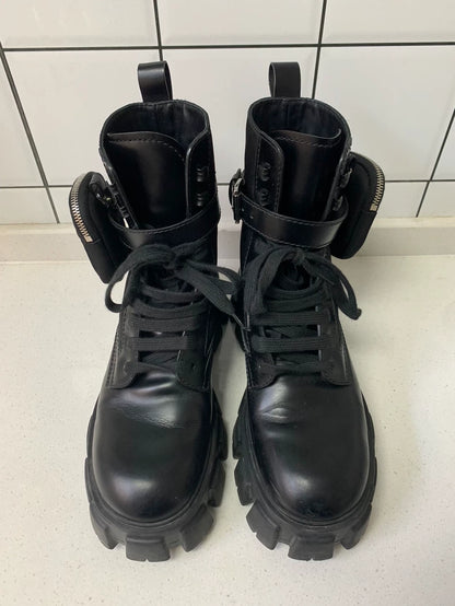 Prada Monolith Thick-Soled High-Top Boots