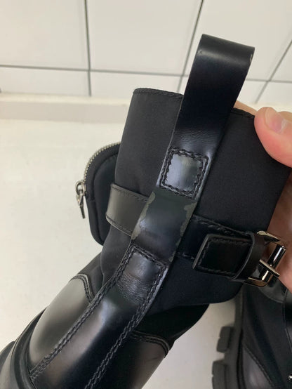 Prada Monolith Thick-Soled High-Top Boots