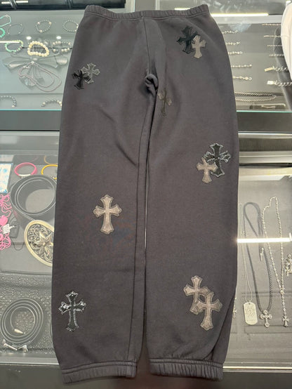 Chrome Hearts Black Cross Patch Sweatpants-yf