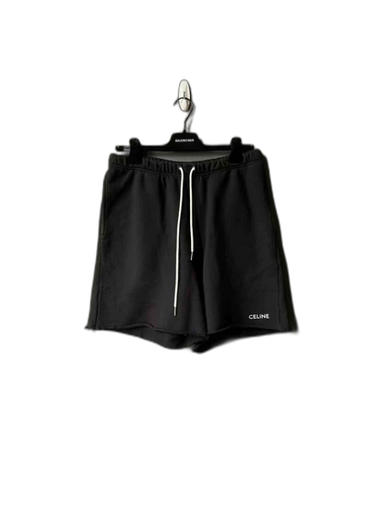 Celine Black Embroidered Logo Shorts