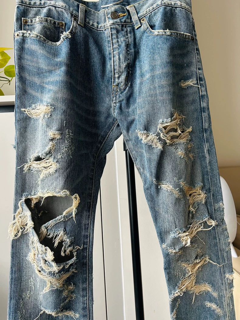 Saint Laurent Distressed Denim Pants