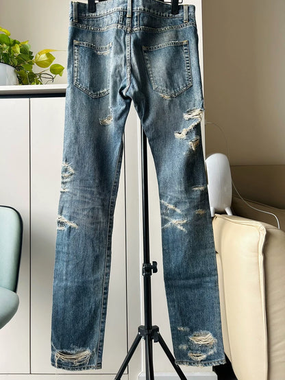 Saint Laurent Distressed Denim Pants