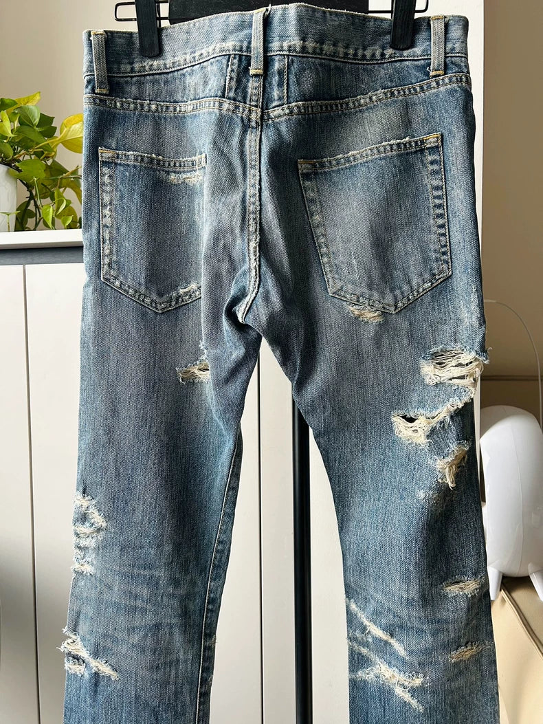 Saint Laurent Distressed Denim Pants