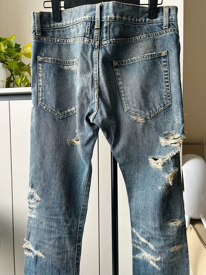 Saint Laurent Distressed Denim Pants