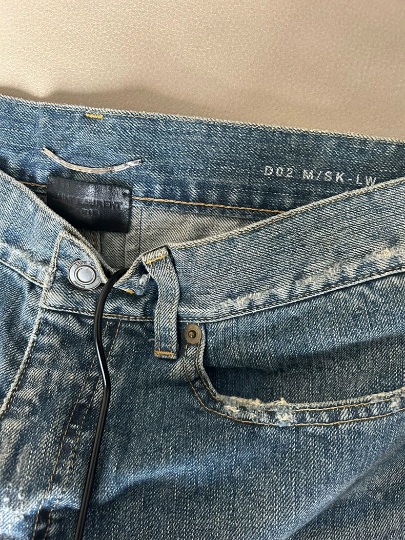 Saint Laurent Distressed Denim Pants