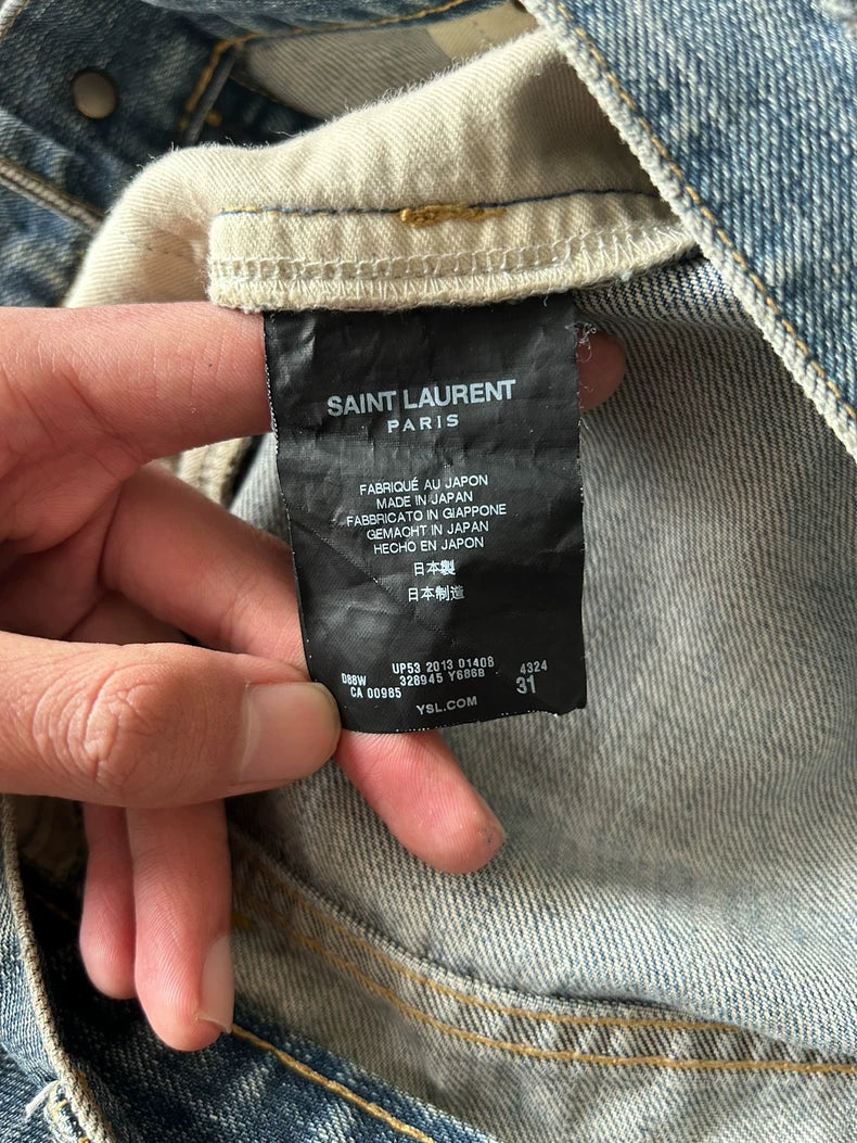 Saint Laurent Distressed Denim Pants