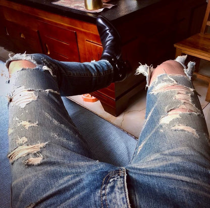 Saint Laurent Distressed Denim Pants