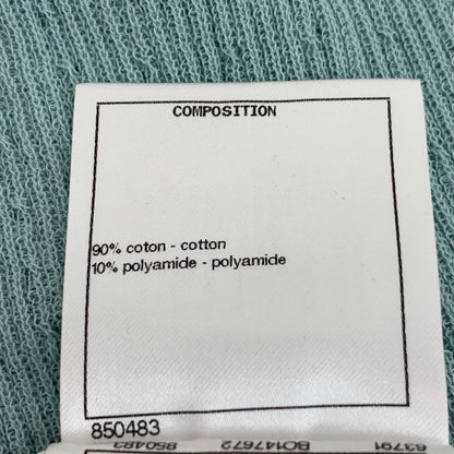 Blue Logo Rhinestone Knit Short Sleeve Shirt