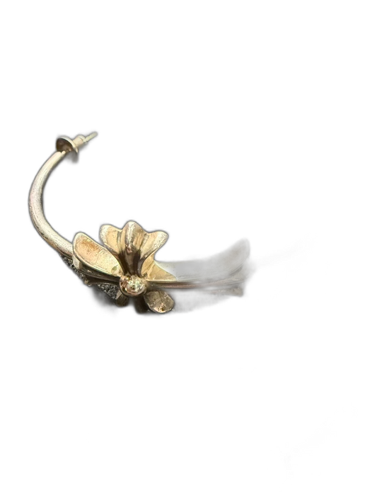 Chrome Hearts Cross Earrings with Flower Design