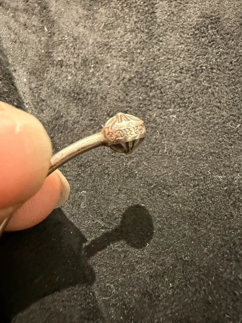 Chrome Hearts Cross Earrings with Flower Design