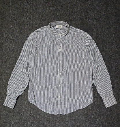 Celine Striped Stand-Collar Shirt-yf