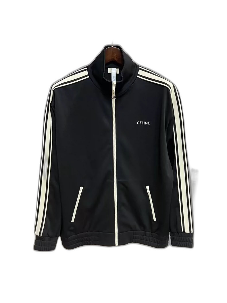 Celine Embroidered Logo Jacket in Black